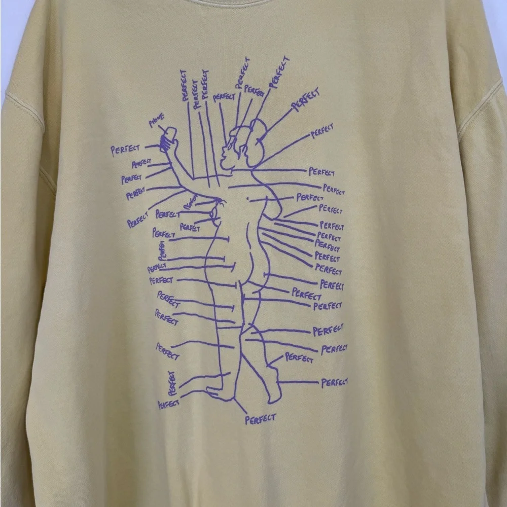 Porous Walker ‘Perfect’ Sweatshirt Yellow Graphic Men's Sweater - Picture 3 of 7